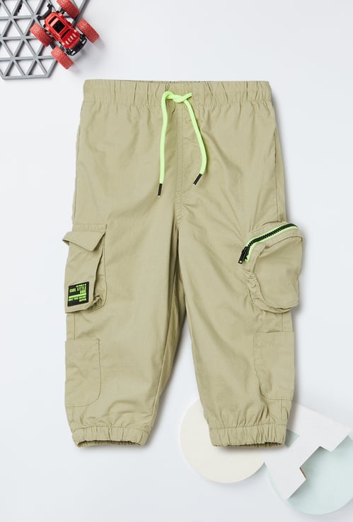 Boys Solid Cargo Joggers