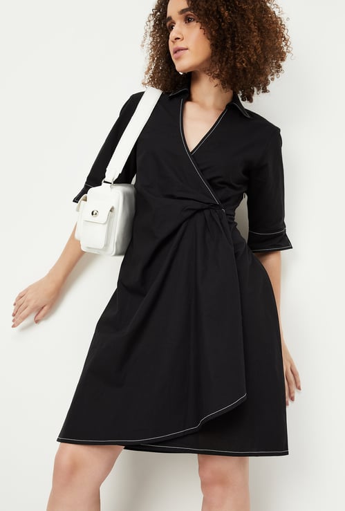 Kalki x Max Women Solid Wrap Dress