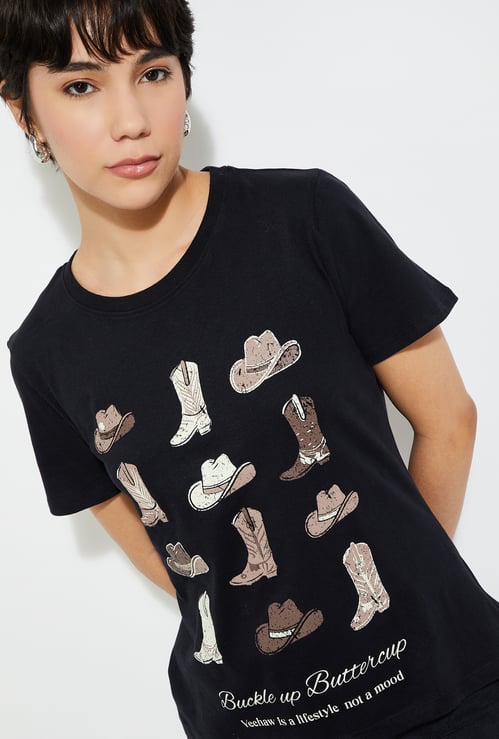 URB_N Women Printed Oversized T-shirt