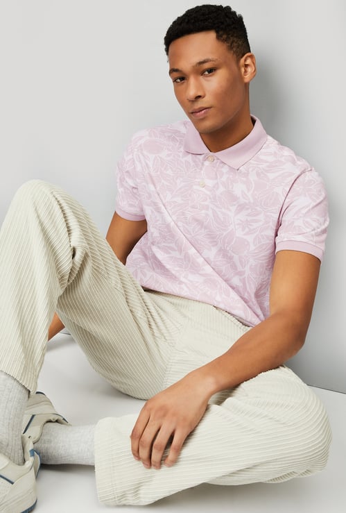 Men Printed Polo T-shirt