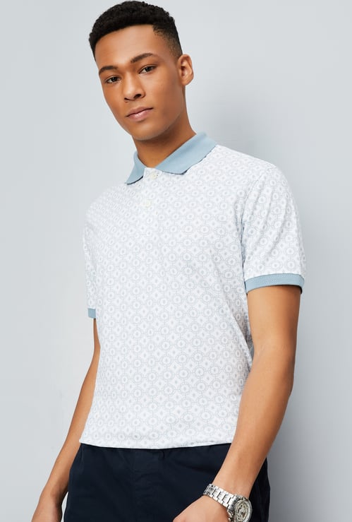 Men Printed Polo T-shirt