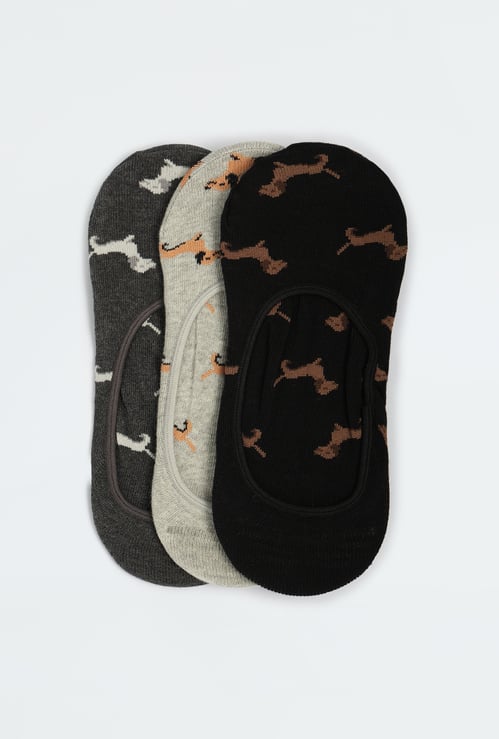 Women Patterned No Show Socks - Pack of 3
