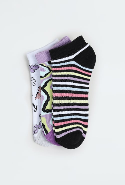 Girls Assorted Ankle-Length Socks - Pack of 3