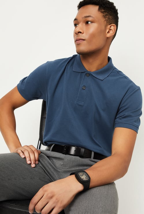 Men Solid Polo T-shirt