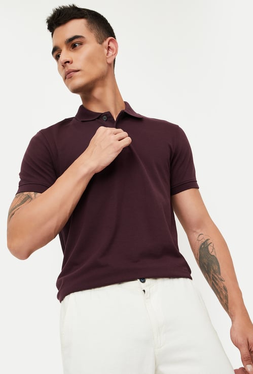Men Solid Polo T-shirt