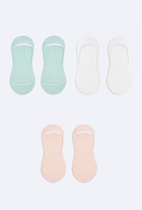 Women Patterned No Show Socks - Pack of 3