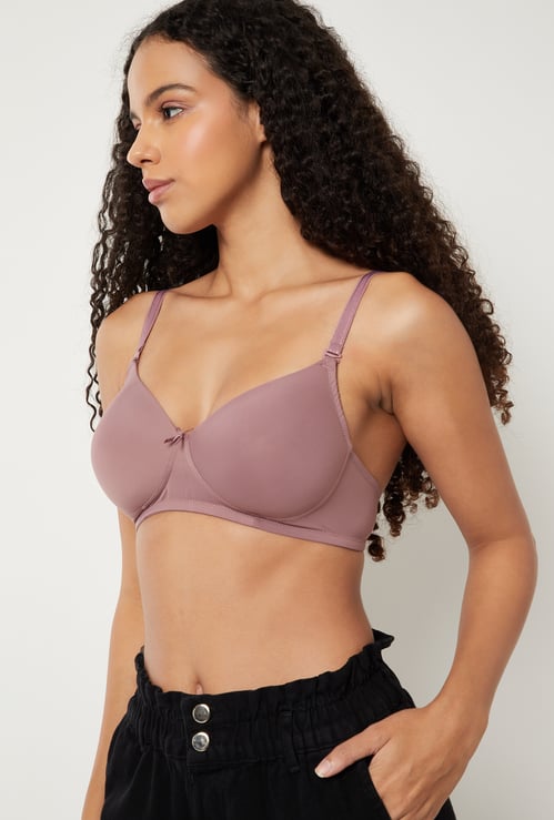 Women Solid Padded Non-Wired T-shirt Bra