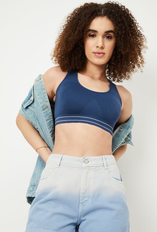 Women Solid Sports Bra