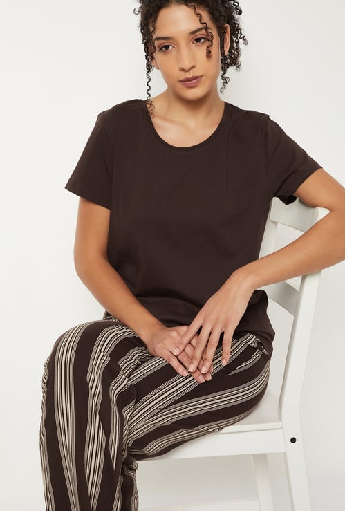 Women Striped PJ Set