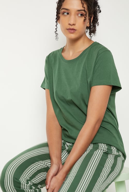 Women Striped PJ Set