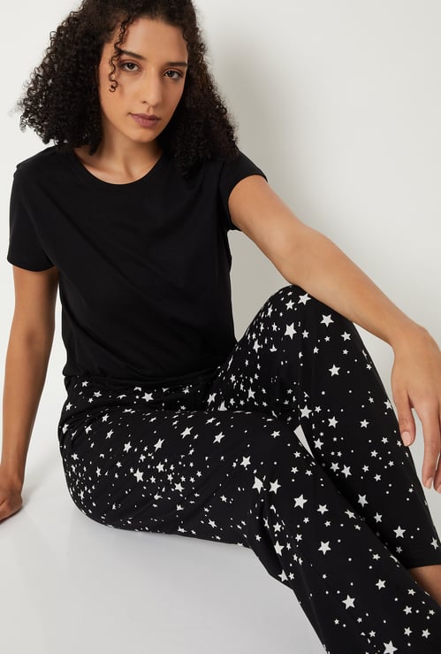 Women Star Print PJ Set
