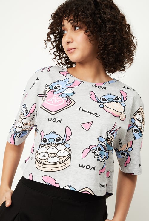 Women Lilo & Stitch Print T-shirt