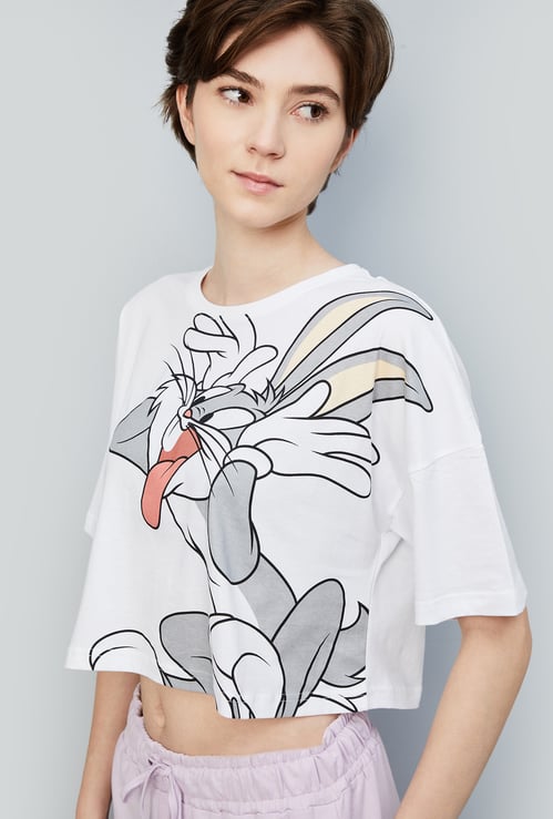 Women Bugs Bunny Printed Crop T-shirt