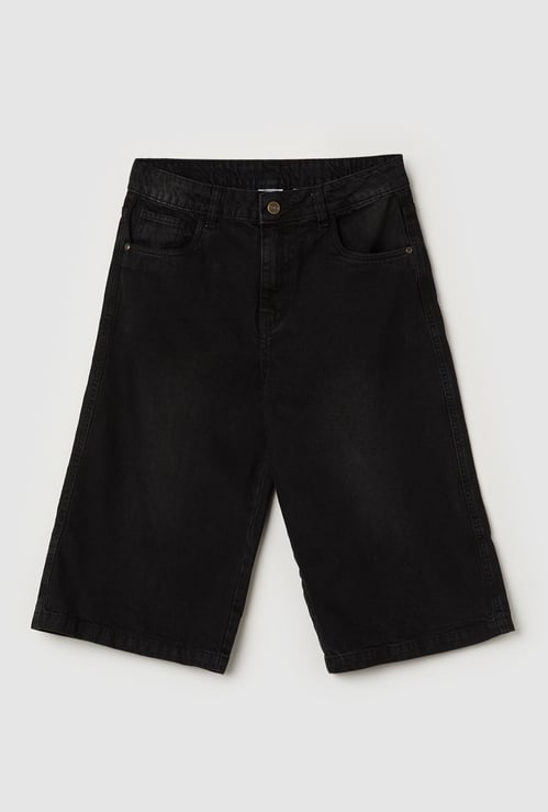 Boys Solid Denim Jorts