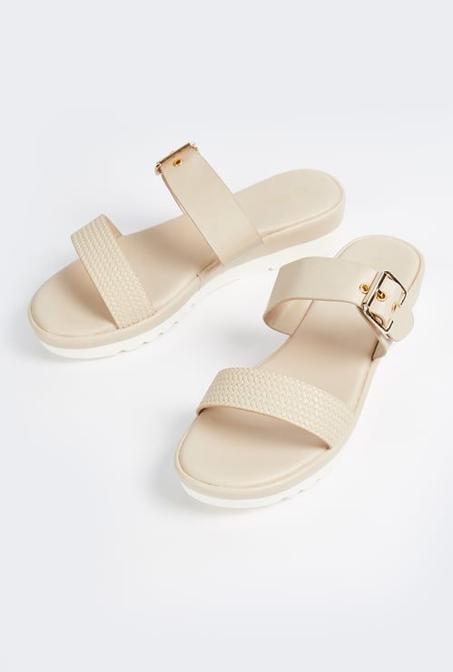 Women Double Strap Flatforms