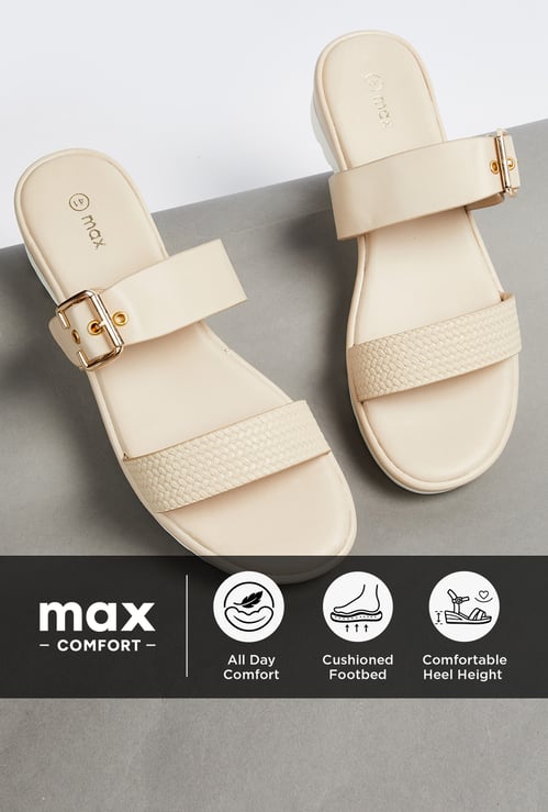 Women Double Strap Flatforms