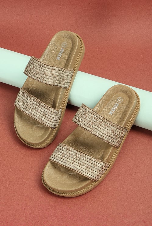 Women Textured Straps Flatforms