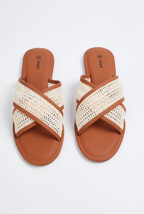 Women Macrame Cross Strap Flats