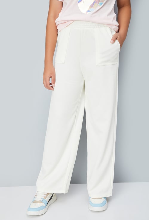 Girls Knit Wide-Leg Trousers
