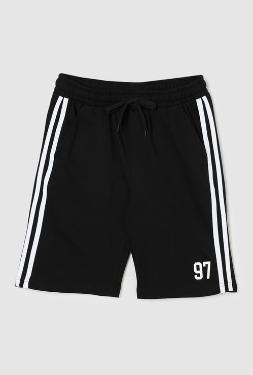 Boys Side Striped Knit Shorts