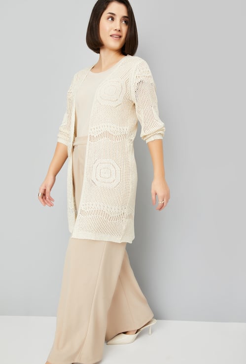 Women Knit Longline Shrug