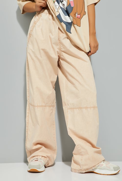URB_N Women Washed Wide Leg Trousers
