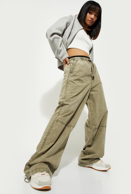 URB_N Women Washed Wide Leg Trousers