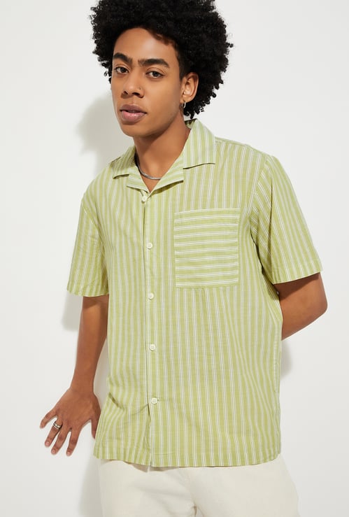 URB_N Men Striped Oversized Shirt