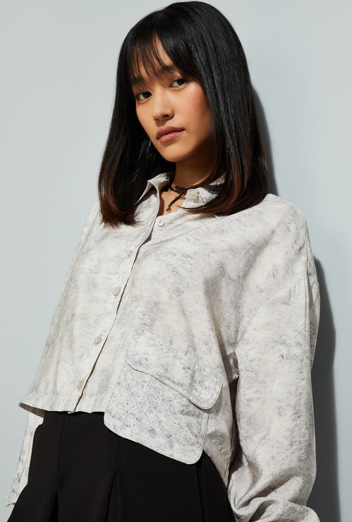 URB_N Women Printed Crop Shirt