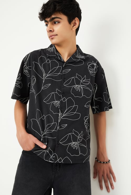Boys Printed Oversized Resort Shirt