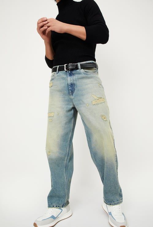 Men Loose Fit Distressed Jeans