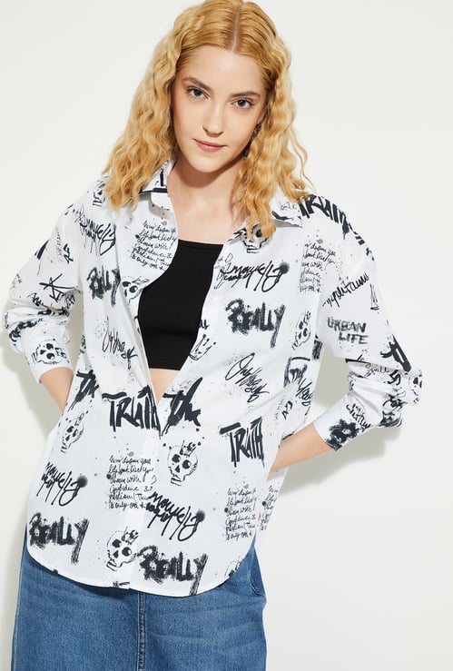 URB_N Women Printed Loose Fit Shirt