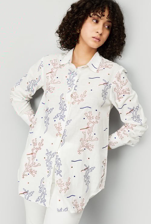 Kalki x Max Women Embroidered Longline Shirt