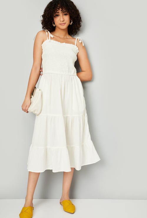 Kalki x Max Women Smocked Tiered Midi Dress