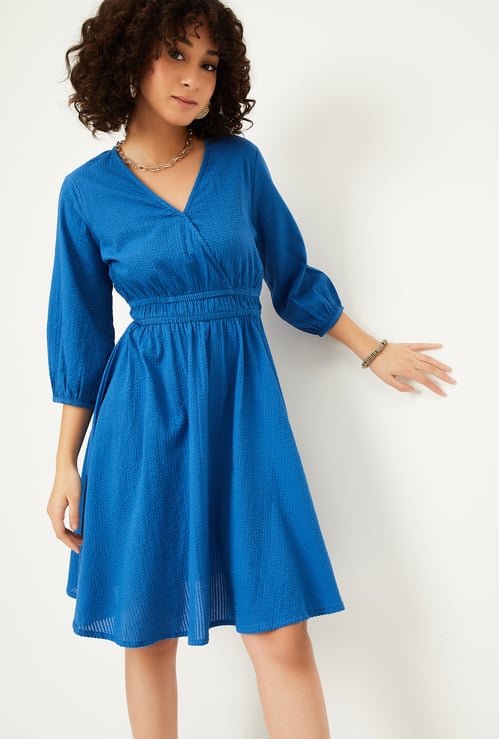 Kalki x Max Women Solid Fit and Flare Dress