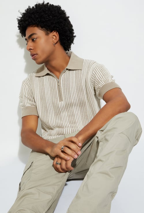 URB_N Men Knit Oversized Polo T-shirt