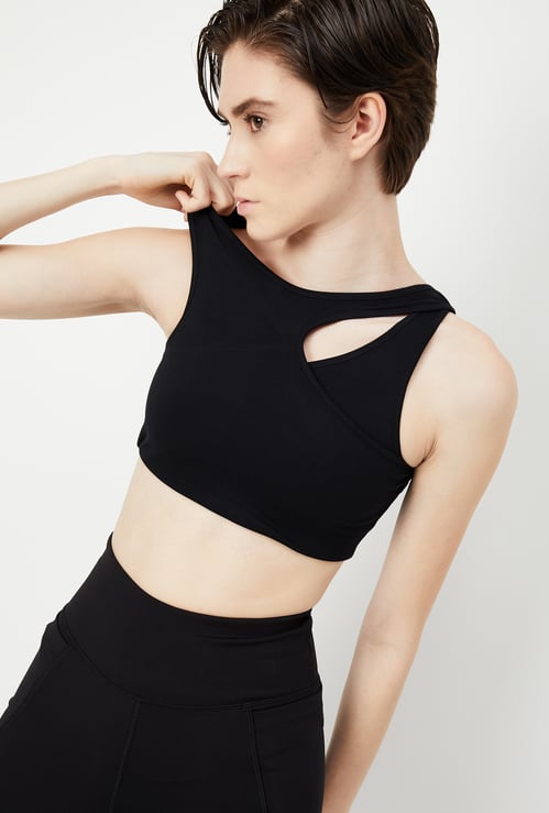 Women Solid Sports Bra