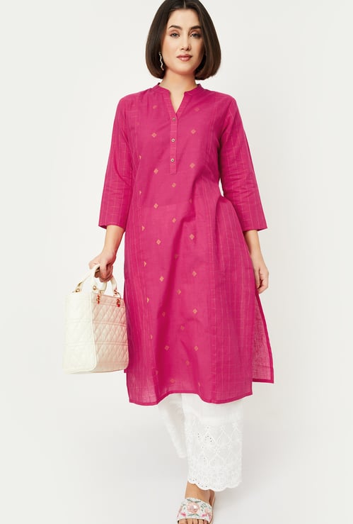 Women Embroidered Straight Kurta
