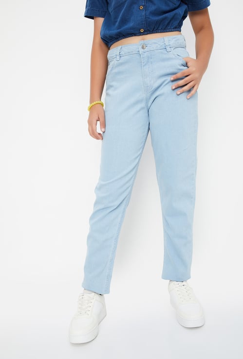 Girls Solid Slim Fit Jeans