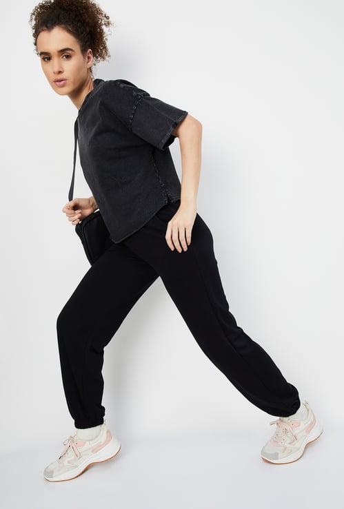 Women Athleisure Solid Joggers