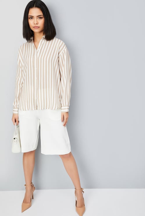 Women Striped Oversized Shirt