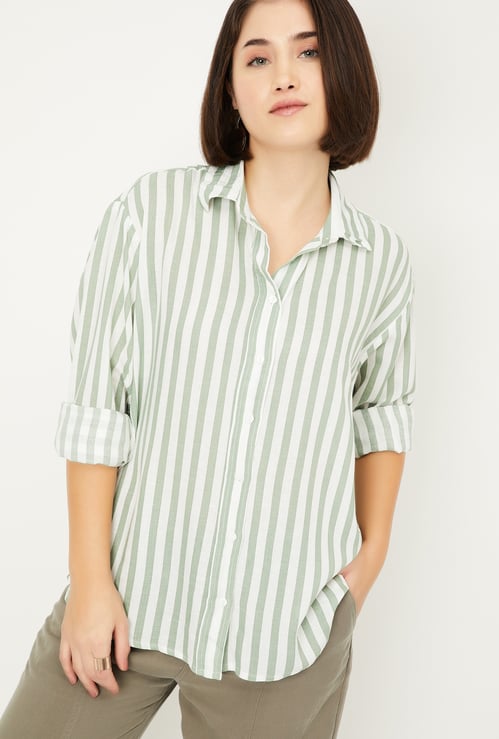 Women Striped Oversized Shirt