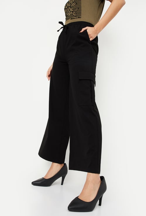 Women Solid Cargo Trousers