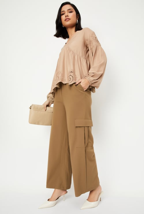 Women Solid Cargo Trousers