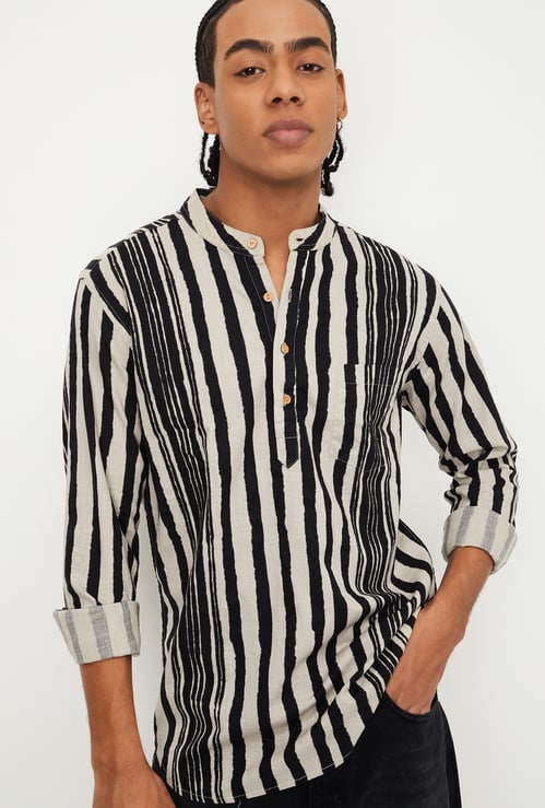 Men Striped Slim Fit Short Kurta