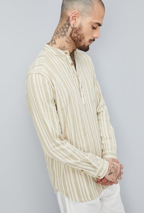 Men Striped Short Kurta