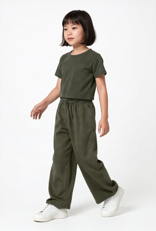 Girls Knitted Trousers Set