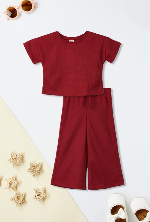Girls Knitted Trousers Set