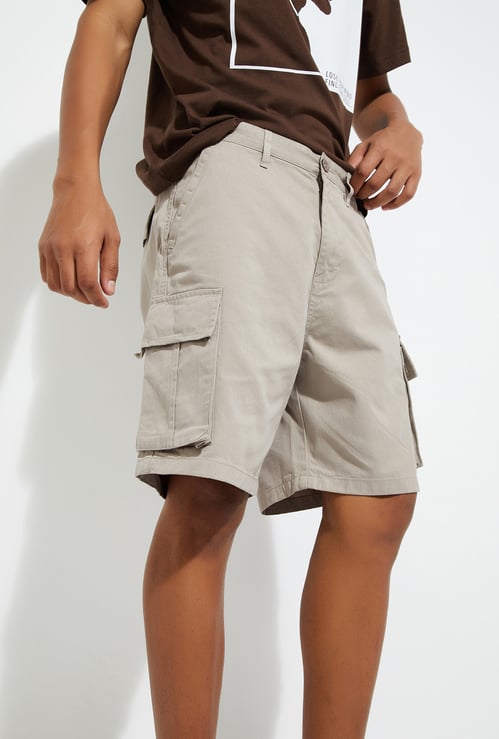 URB_N Men Solid Cargo Shorts