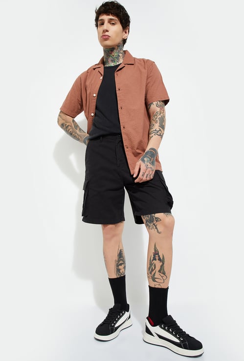 URB_N Men Solid Cargo Shorts